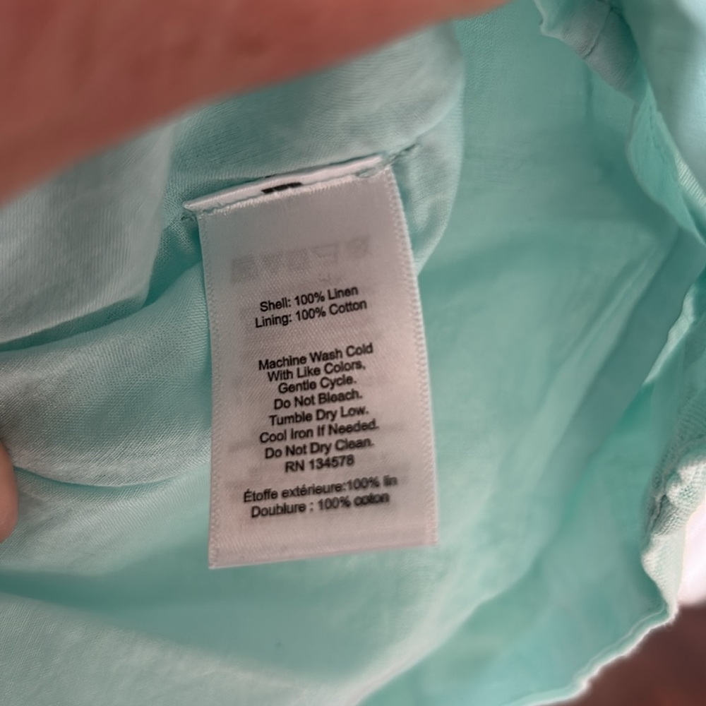 Vineyard Vines Cisco pintuck swing dress in pretty aqua linen - Picture 6 of 6